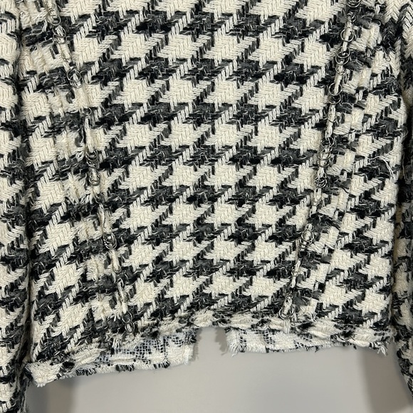 IRO Hope Houndstooth Blazer Wool Blend Lined Long Sleeve Jacket Black White US 8 - Picture 10 of 15